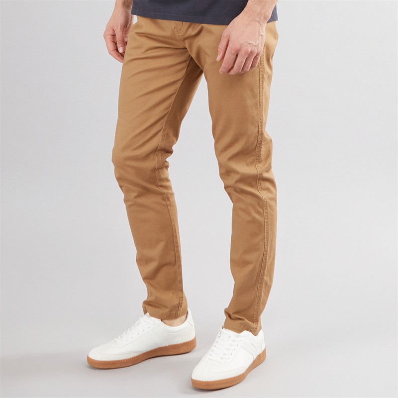 Onfire Mens Slim Fit Chino Trousers Sand