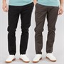 Onfire Mens Two Pack Slim Fit Chino Trousers Black/Charcoal