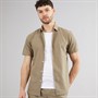 Onfire Mens Linen Shirt Khaki