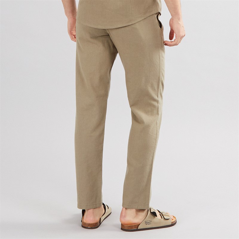 Onfire Mens Linen Trousers Khaki