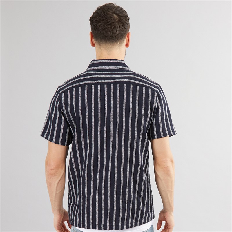 Onfire Mens Striped Shirt Navy