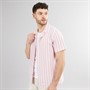 Onfire Mens Striped Shirt Peach/White