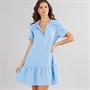Onfire Womens Cheesecloth Ladder Trim Tier Hem Dress Blue