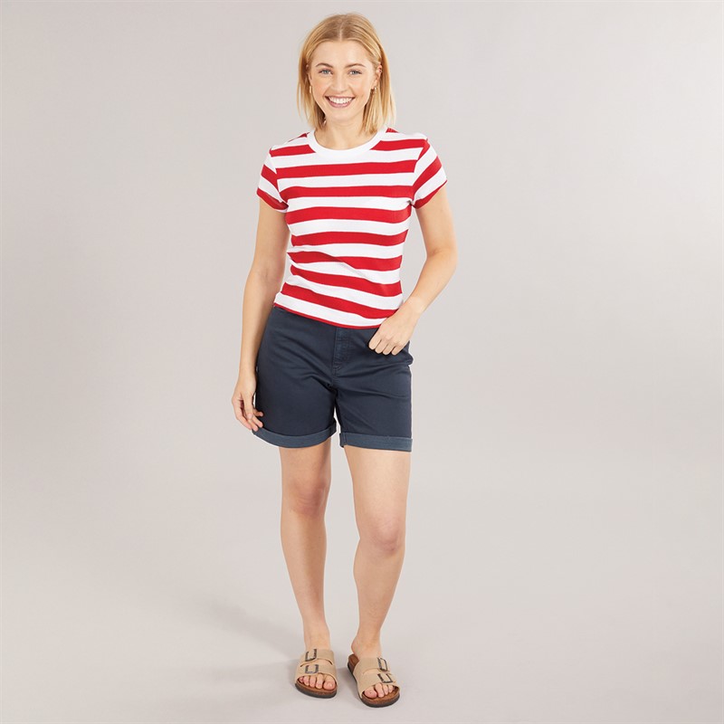 Onfire Womens Stretch Denim Shorts Navy