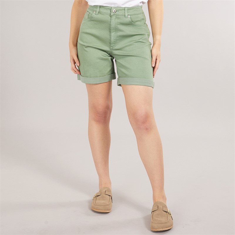 Onfire Womens Stretch Denim Shorts Khaki