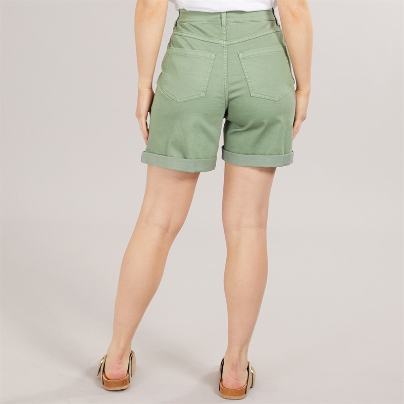 Onfire Womens Stretch Denim Shorts Khaki
