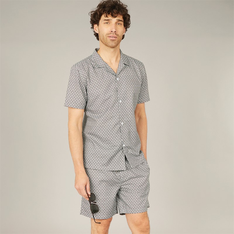 Mens Shirt And Shorts Set Black/Multi - Size XL