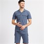 Onfire Mens Cargo Shirt And Shorts Set Denim Blue