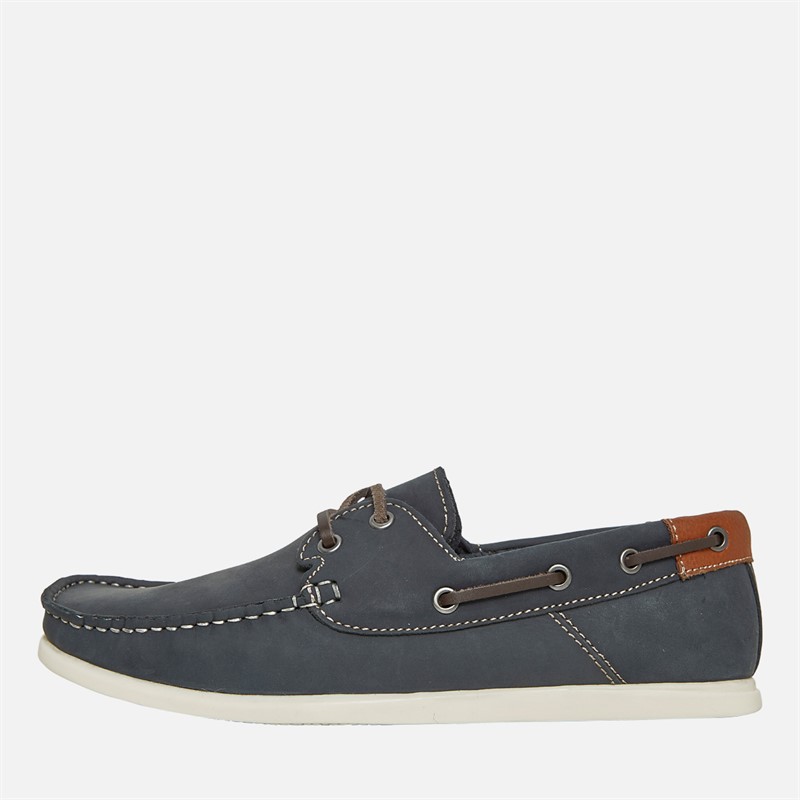 Mens Ballast Boat Shoes Navy/Tan - Size 10