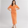 Onfire Womens Smocked Waist Midi Dress Burnt Orange