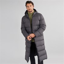 Onfire Mens Maxi Length Hooded Puffer Charcoal