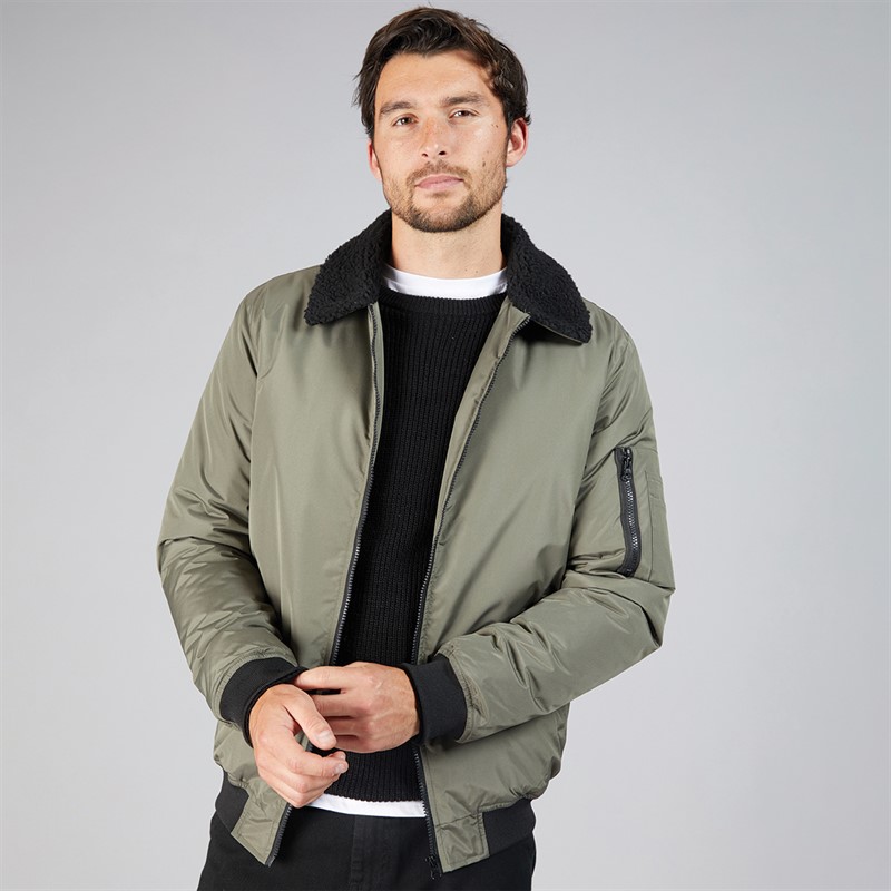 Mens Bomber Jacket Khaki - Size XL