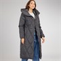 Onfire Womens Diamond Shawl Hood Coat Charcoal