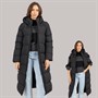 Onfire Womens 2-In-1 Longline Hooded Coat With Detachable Sleeves Black