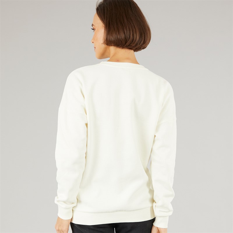 Onfire Womens Sequin Bow Sweatshirt Ecru