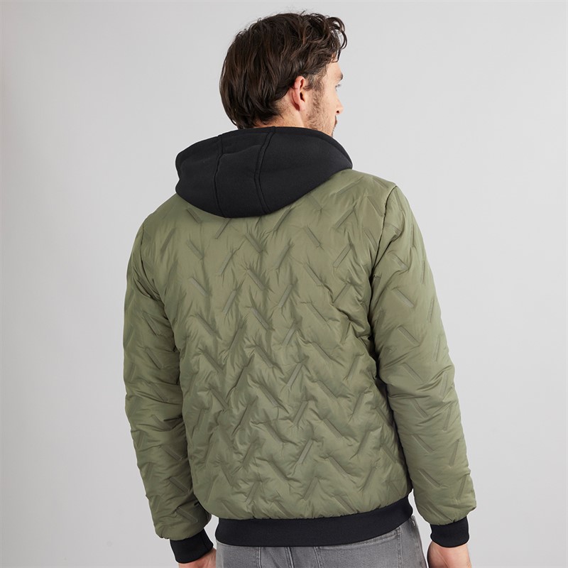 Onfire Mens Hooded Bomber Jacket Khaki