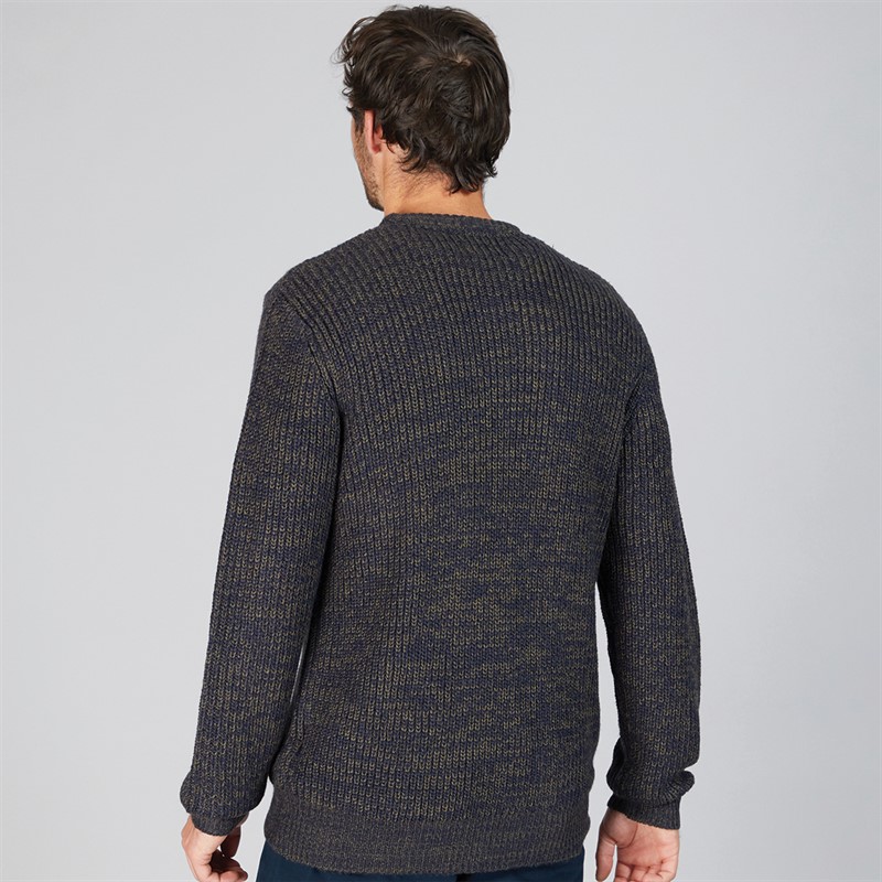 Onfire Mens Crew Neck Sweater Dark Green Twist