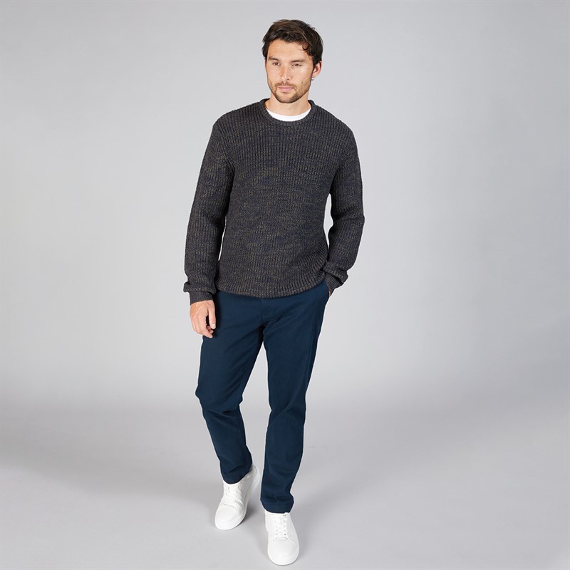 Onfire Mens Crew Neck Sweater Dark Green Twist