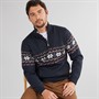 Onfire Mens Fairisle 1/4 Zip Sweater Black Multi