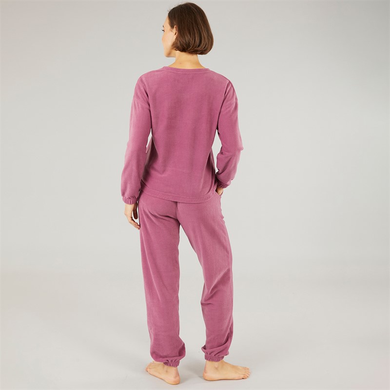 Onfire Womens Microfleece Lounge Set Plum