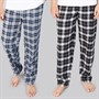 Onfire Mens Two Pack Woven Check Pyjama Pants Navy/Grey