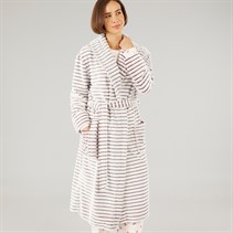 Onfire Womens Frosted Fleece Ribbed Dressing Gown Plum