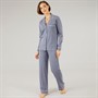 Onfire Womens Button-Up Pyjama Set Grey/White