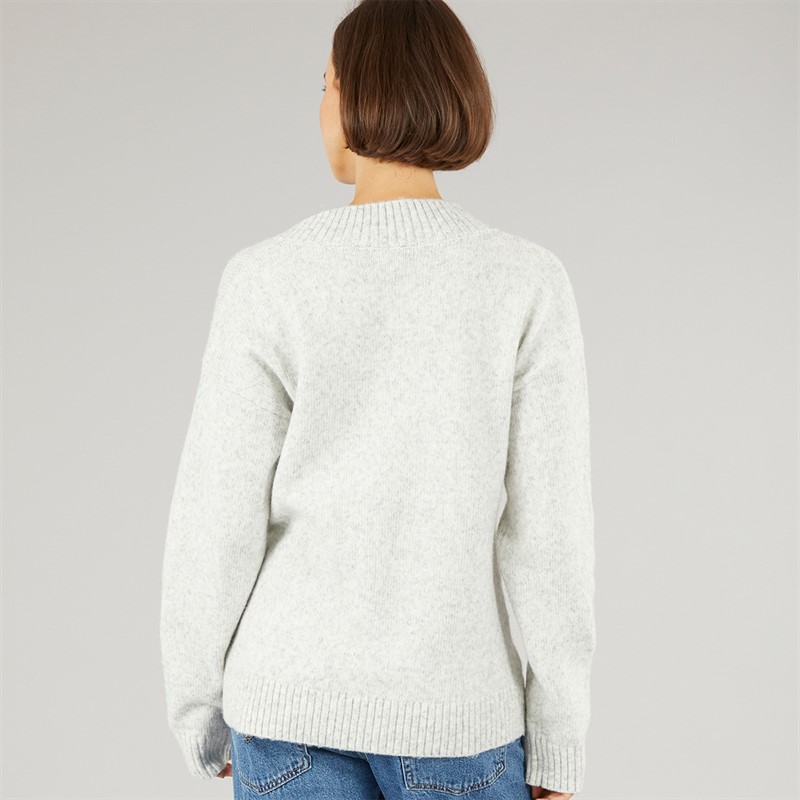 Onfire Womens V-Neck Supersoft Wool Mix Jumper Grey