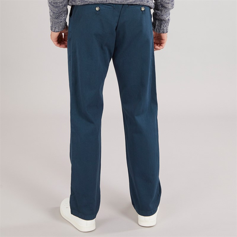 Onfire Mens Straight Fit 100% Cotton Chino Trousers Dark Blue