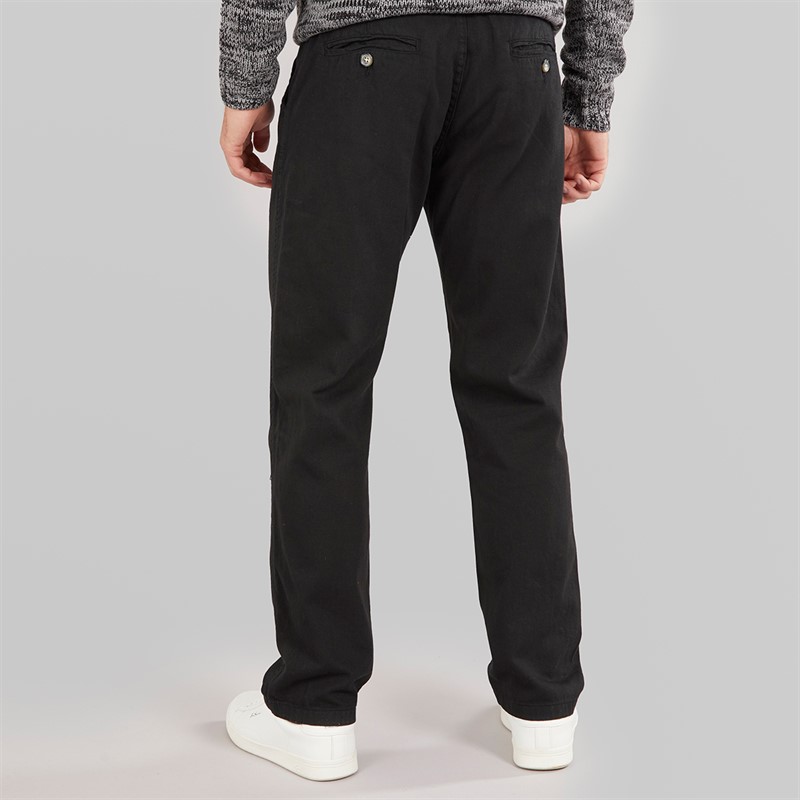 Onfire Mens Straight Fit 100% Cotton Chino Trousers Black