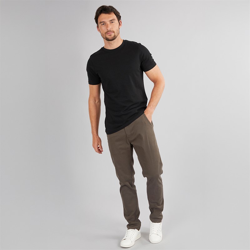 Onfire Mens Slim Fit Chino Trousers Charcoal