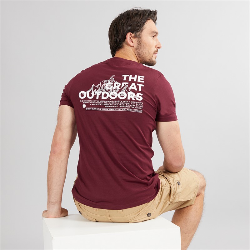 Onfire Mens Outdoors T-Shirt Tawny Port