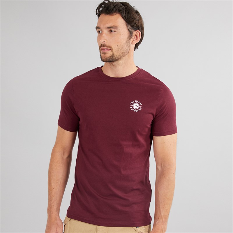 Onfire Mens Outdoors T-Shirt Tawny Port