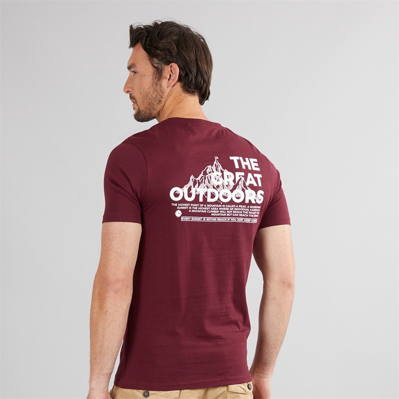 Onfire Mens Outdoors T-Shirt Tawny Port