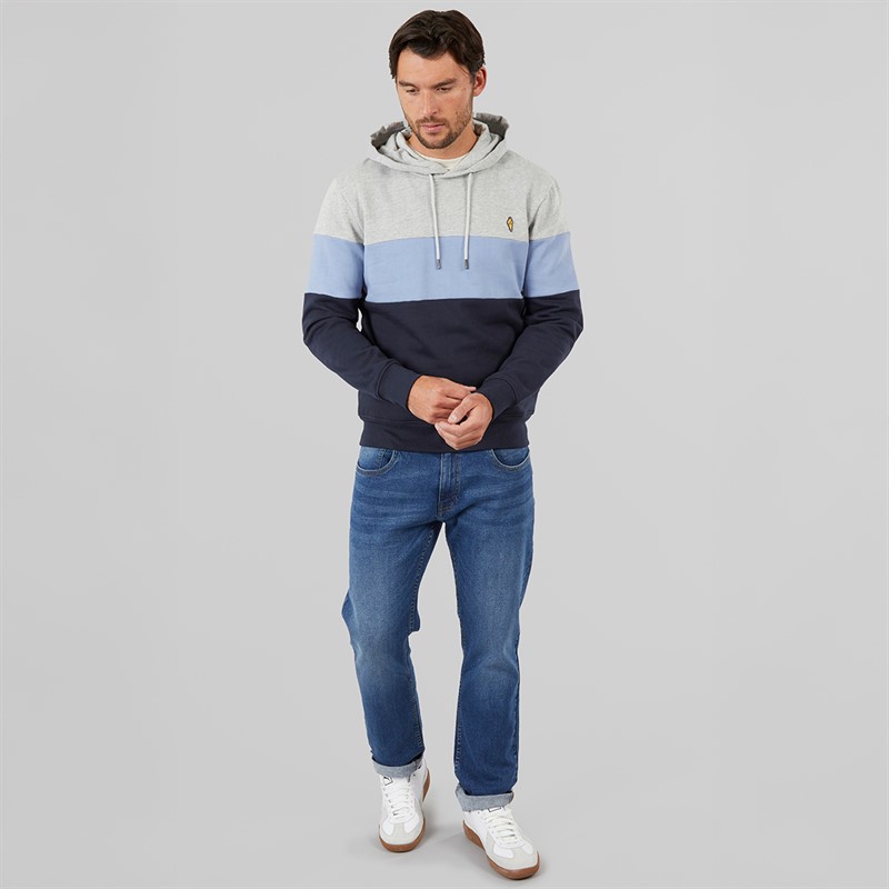 Onfire Mens Colour Block Hoodie Navy