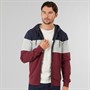 Onfire Mens Colour Block Zip Through Hoodie Navy/Tawny Port
