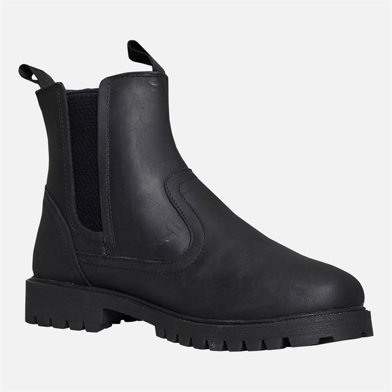 Onfire Womens Leather Country Chelsea Boots Black