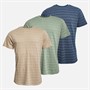 Onfire Mens Ribbed Texture Three Pack T-Shirts Multi
