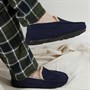 Onfire Mens Memory Foam Driving Moccasin Slippers Navy Blue