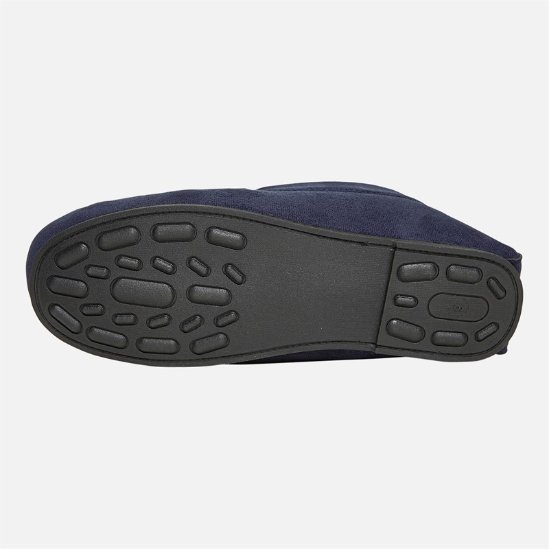 Onfire Mens Memory Foam Driving Moccasin Slippers Navy Blue
