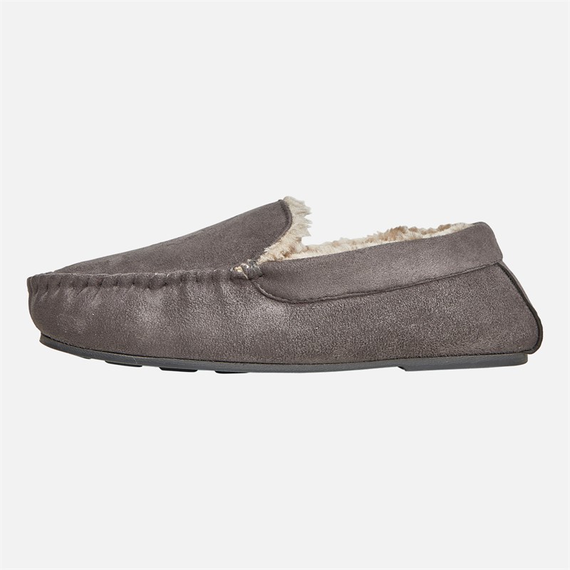 Onfire Mens Memory Foam Driving Moccasin Slippers Charcoal