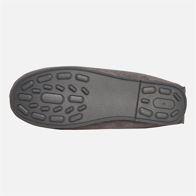 Onfire Mens Memory Foam Driving Moccasin Slippers Charcoal