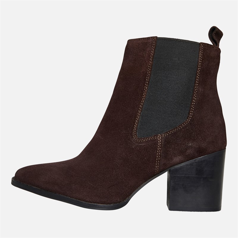 Onfire Womens Heeled Suede Chelsea Boots Brown