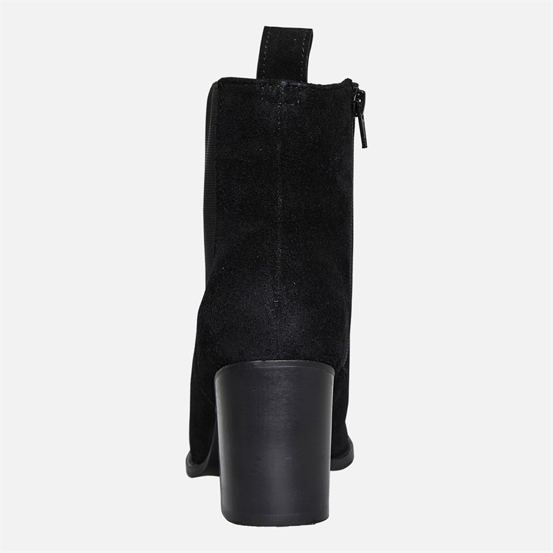 Onfire Womens Heeled Suede Chelsea Boots Black