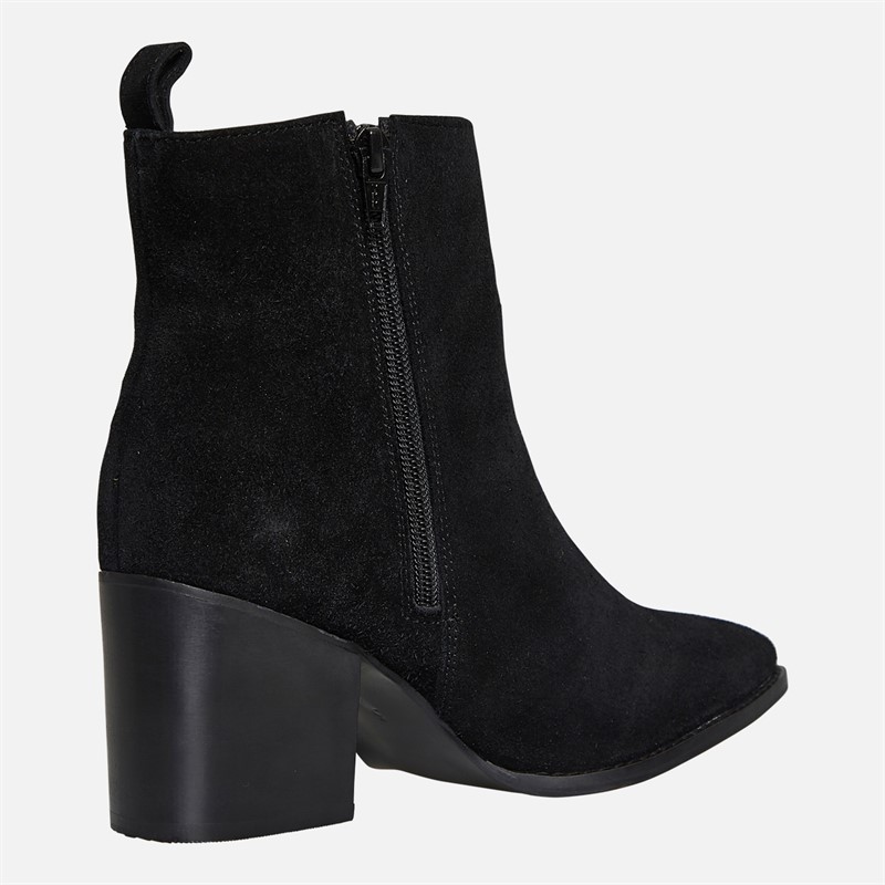 Onfire Womens Heeled Suede Chelsea Boots Black