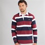 Onfire Mens Striped Rugby Shirt Navy/Burg/White