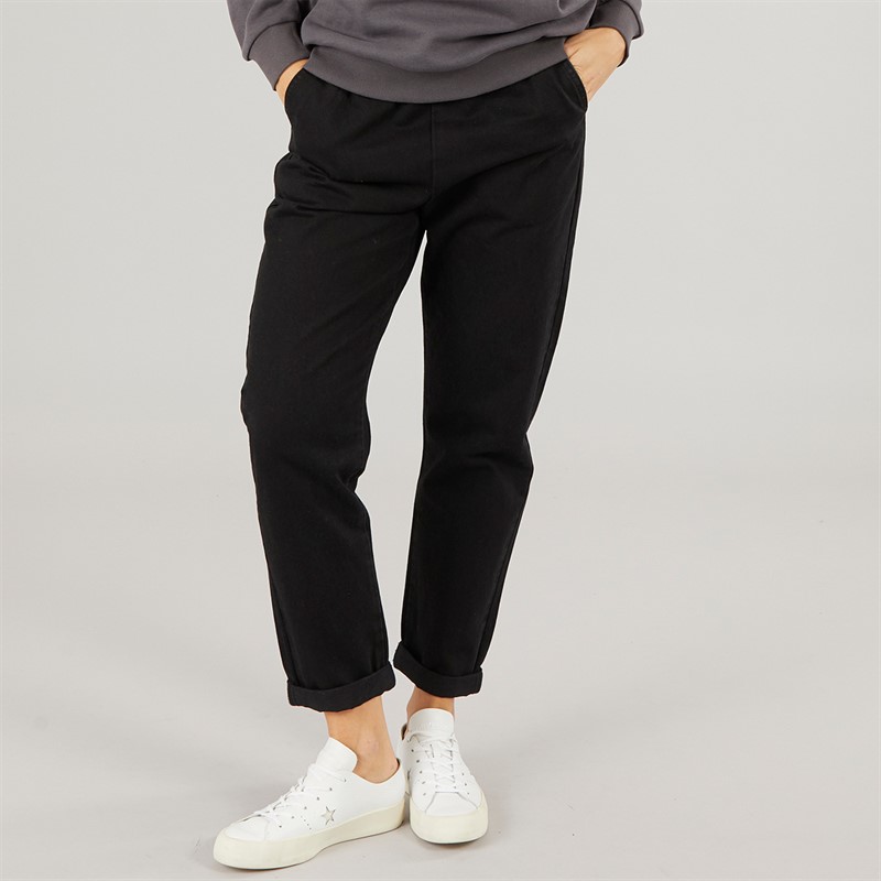 Onfire Womens Elasticated Waist Roll Up Jeans Black