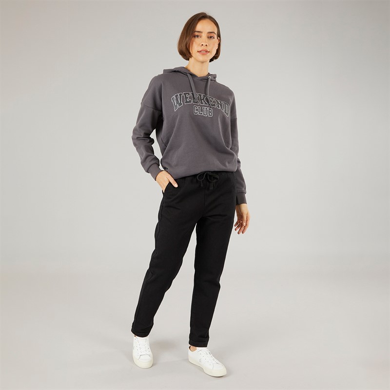 Onfire Womens Elasticated Waist Roll Up Jeans Black