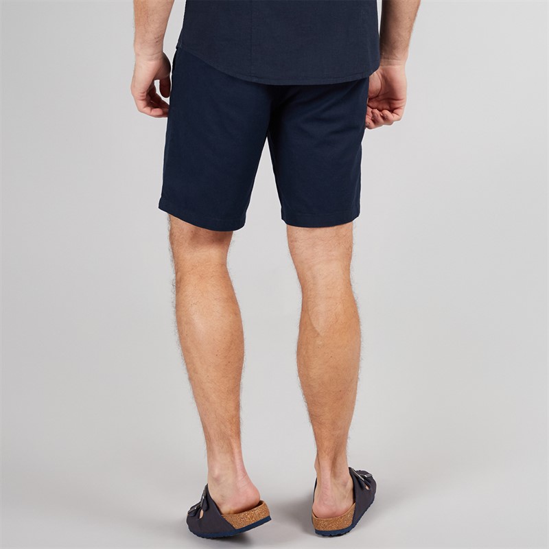 Onfire Mens Linen Shorts Navy