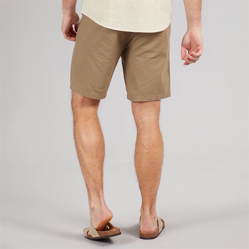 Onfire Mens Linen Shorts Khaki